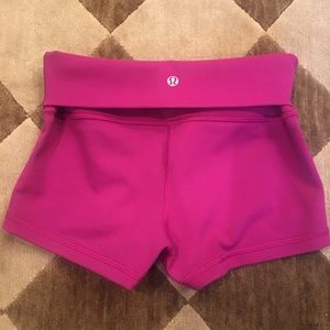 Lululemon  high waisted cranberry shorts.